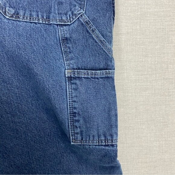 Wrangler Fleece Lined Carpenter Jeans Sz 34X30 Straight Leg Blue Work Jeans - Picture 8 of 9